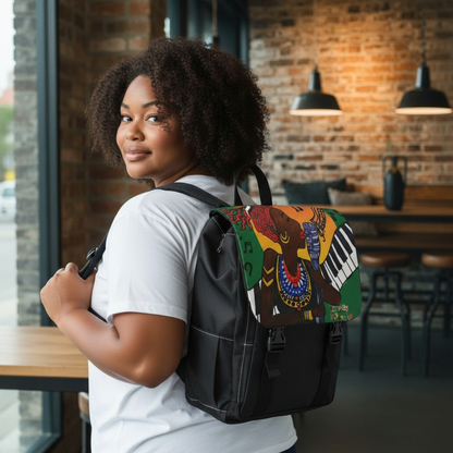 Jazz Singer, Music-Inspired Unisex Shoulder Backpack - Stylish & Functional