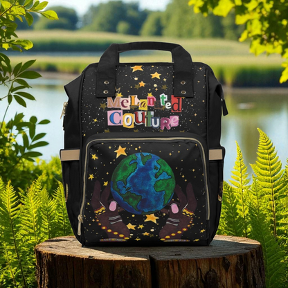 Ethnic Cosmic Themed Multifunctional Diaper Backpack - Stylish & Versatile Baby Bag