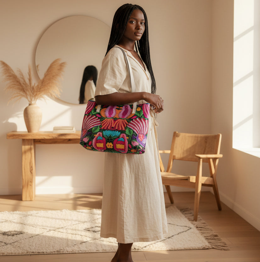 Ornithology and Botany-Inspired Stylish PU Leather Tote Bag Yoycol