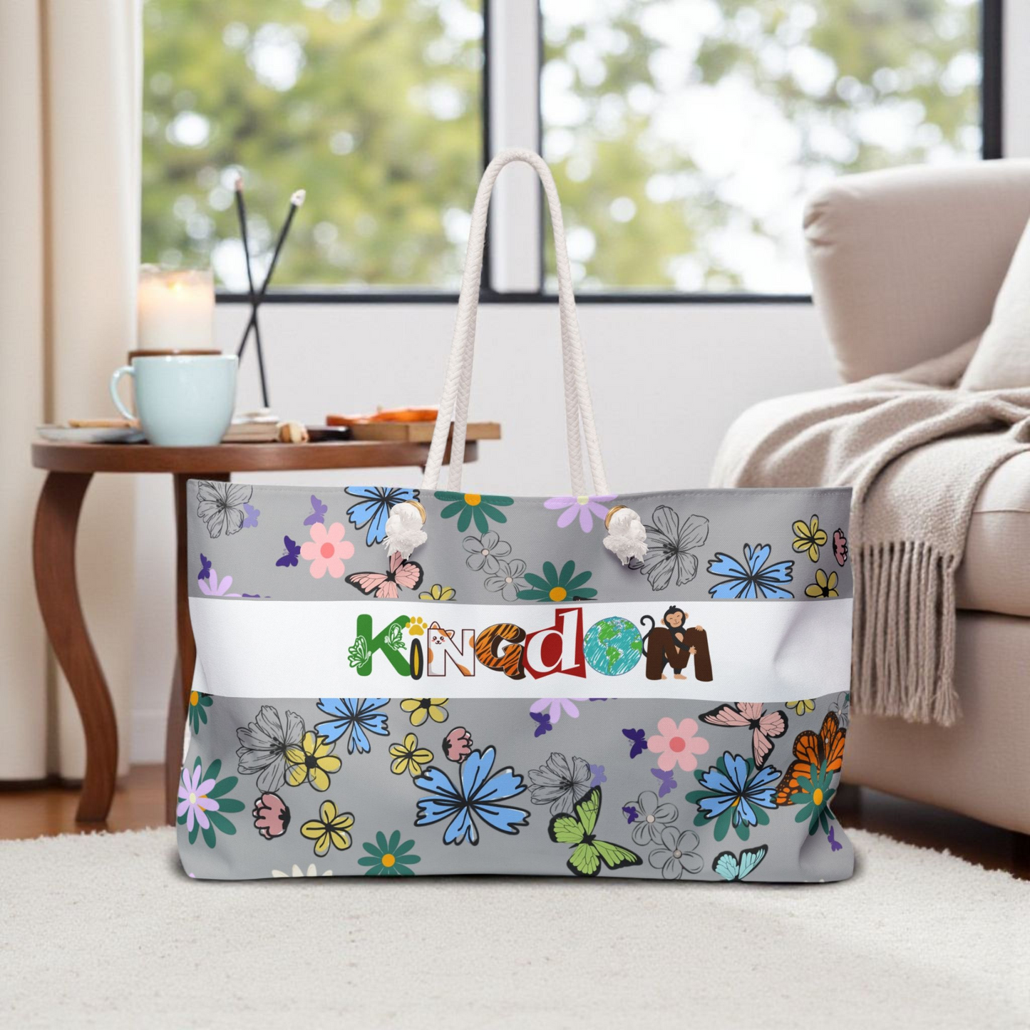 Vibrant Floral Kingdom Weekender Bag - Perfect for Travel & Beach