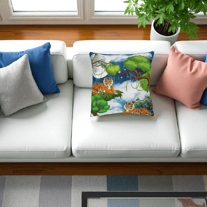 Cozy Tiger Jungle Square Pillow - Perfect for Nature Lovers