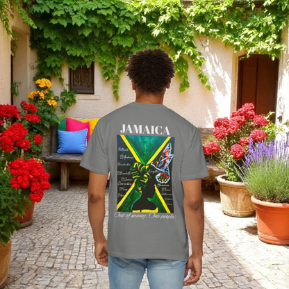 Handmade Unisex T-shirt with Original Jamaican Flag Design