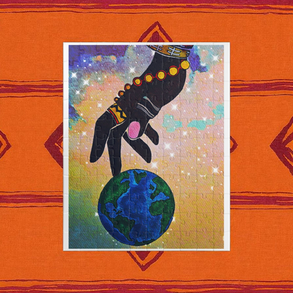 Earth Hand Illustration Puzzle - 110 to 1014 Pieces, Vibrant World Artwork