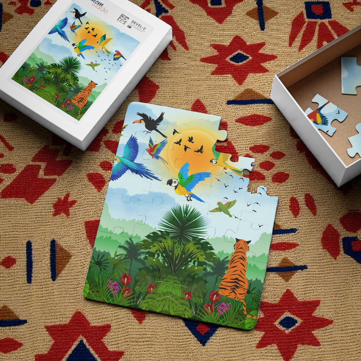 Colorful Jungle Adventure Puzzle for Kids – 30 Pieces – Fun Learning Activity Printify