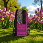 Boho Afro Music Backpack, Music Lover Bag, Cartoon Print Rucksack Printify