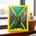 Handcrafted Ethnic Wall Art - Jamaican Female Portrait with Flag Colors, Cultural Home Accent Teespring