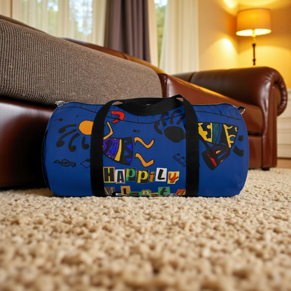 Afro Music Cartoon Piano Art Handcrafted Duffel Bag - Musician Gift, Travel Bag, Music Lover Gym Bag