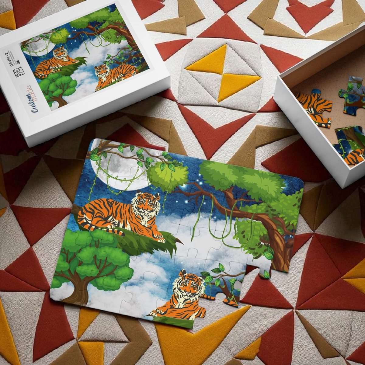 Kids' Puzzle, 30-Piece - Jungle Animal Tiger Puzzle, Fun Educational Toy, Preschool Gift Printify