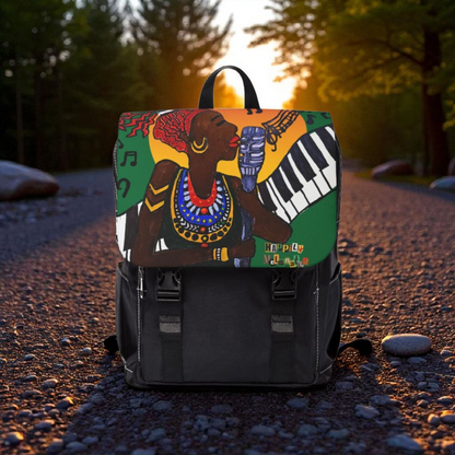 Jazz Singer, Music-Inspired Unisex Shoulder Backpack - Stylish & Functional