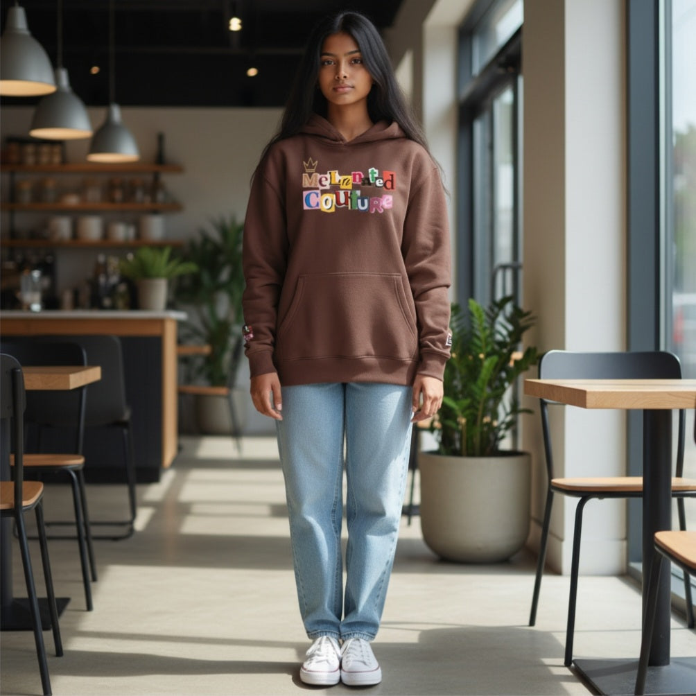 Crowned Black Woman Art Graphic Unisex Oversize Fleeced Hoodie