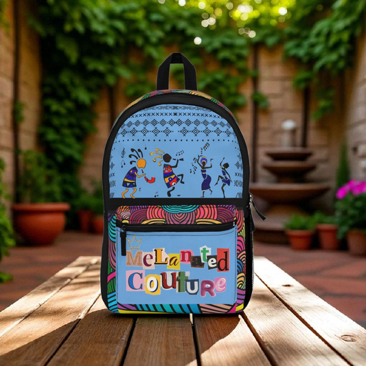 Colorful Tribal Dance Backpack, Ethnic Music Festival Bag, Boho Rucksack