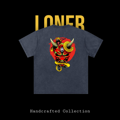 Samurai Menpo Unisex Graphic Tee, Bamboo Slub Snow Washed T-Shirt