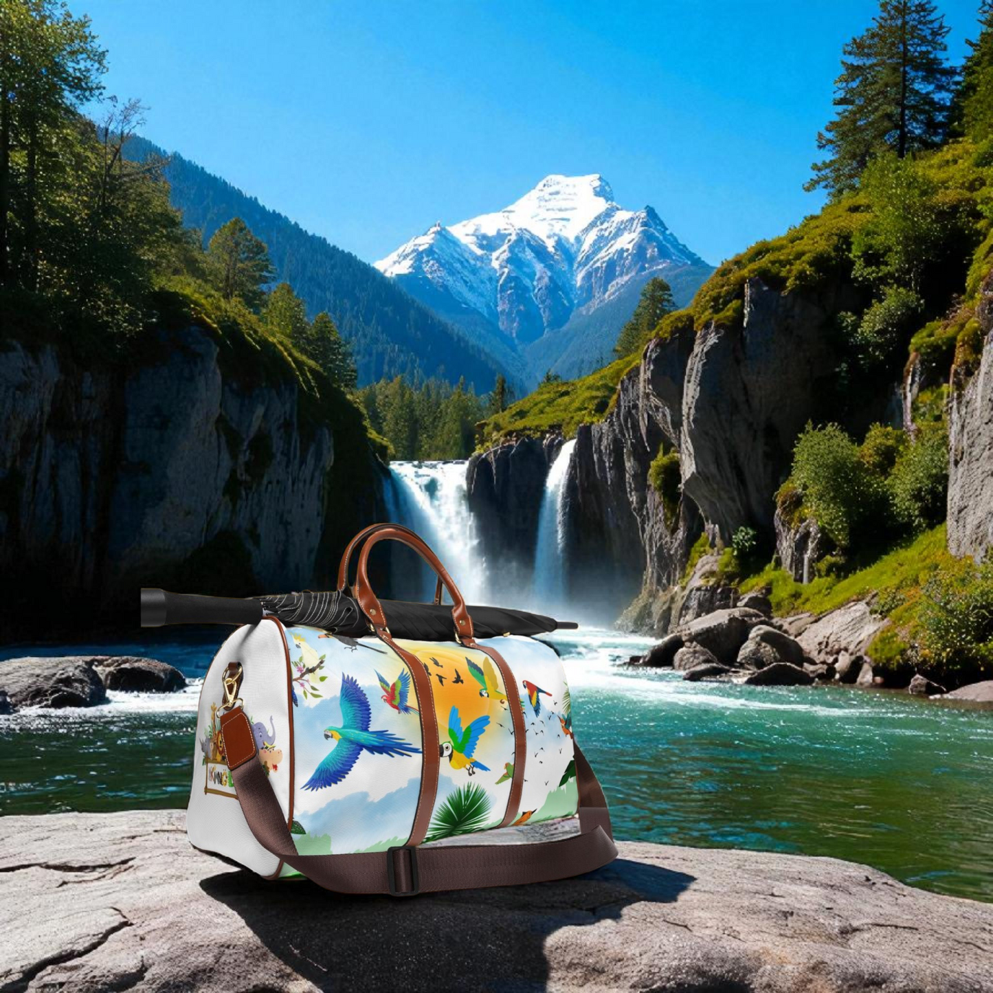 Vibrant Tropical Waterproof Travel Bag - Perfect for Adventurers and Getaways