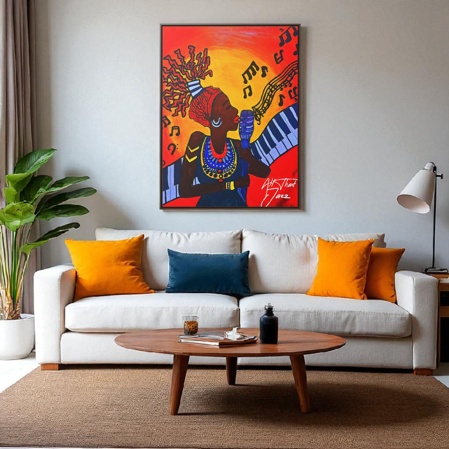 Original Painting, Afro Music Art Gallery Canvas, Jazz Singer Painting Vertical Frame, Black History Decor, Musician Portrait