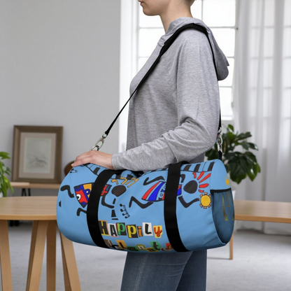 Afro Music Cartoon Piano Art Handcrafted Duffel Bag - Musician Gift, Travel Bag