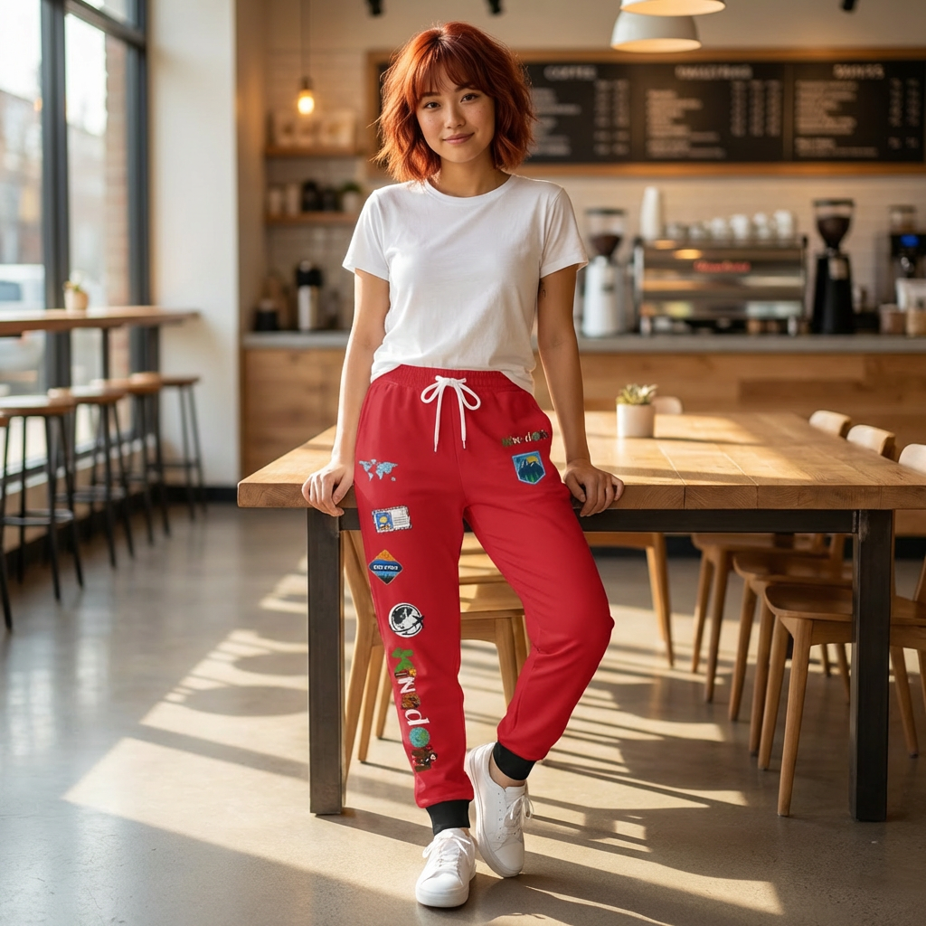 Graphic Travel-Inspired Athletic Unisex Joggers | Casual Fitness Pants