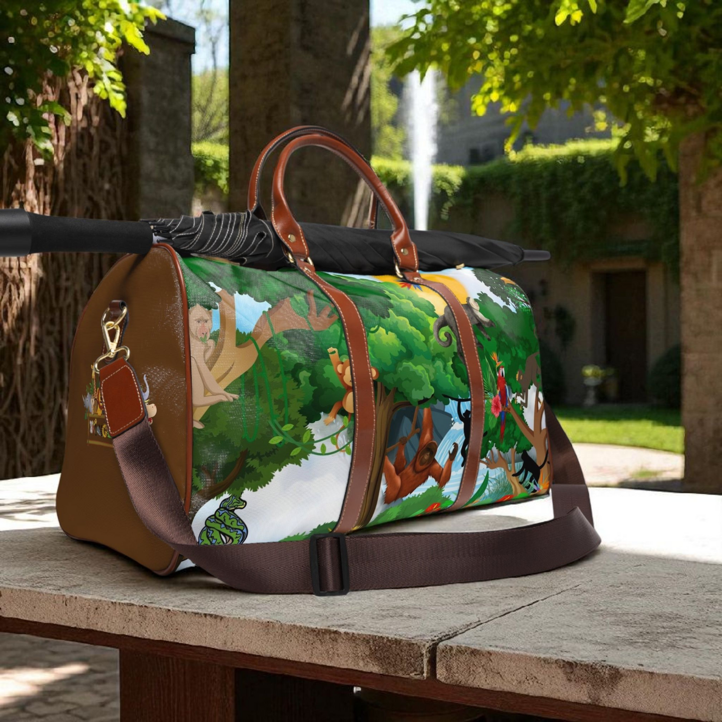 Vibrant Jungle Waterproof Travel Bag - Eco-Friendly Adventure Tote