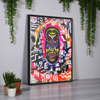 Beautiful Tribal Mask Canvas Art, Multiple Sizes Vertical Frame, Perfect Wall Decor Printify