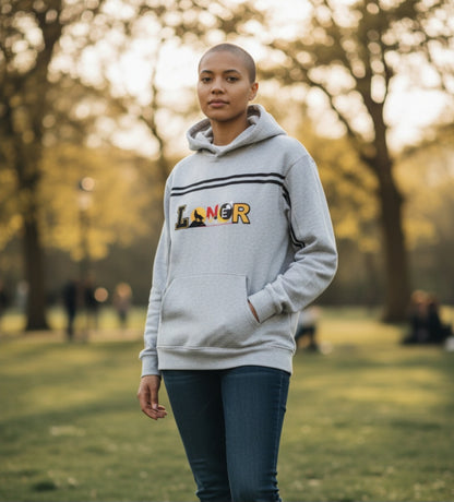 Medieval Knight and Dragon Graphic Hoodie, Sun Fade Contrast Tape Fleece Hoodie