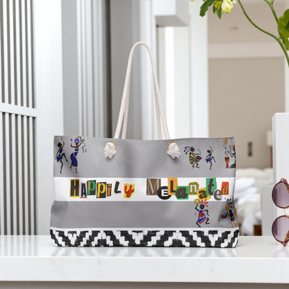 Ethnic Music Art Weekender Bag - Oversized, Durable Tote with Rope Handles for Beach