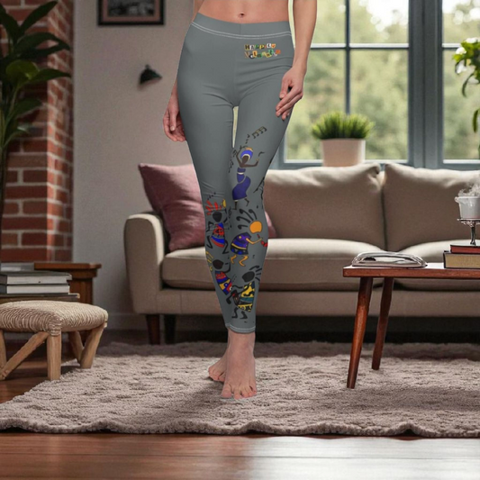 Afro Music Art Women's Leggings, Handcrafted African Print Pants
