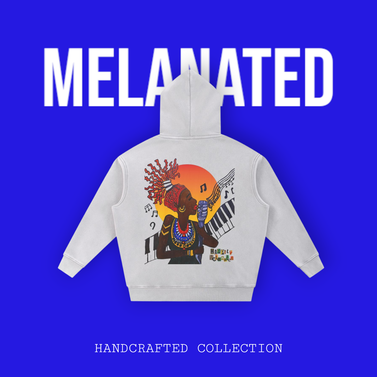 Jazz Singer Art Hoodie, Snow Wash Fleece Oversize Unisex Hoodie