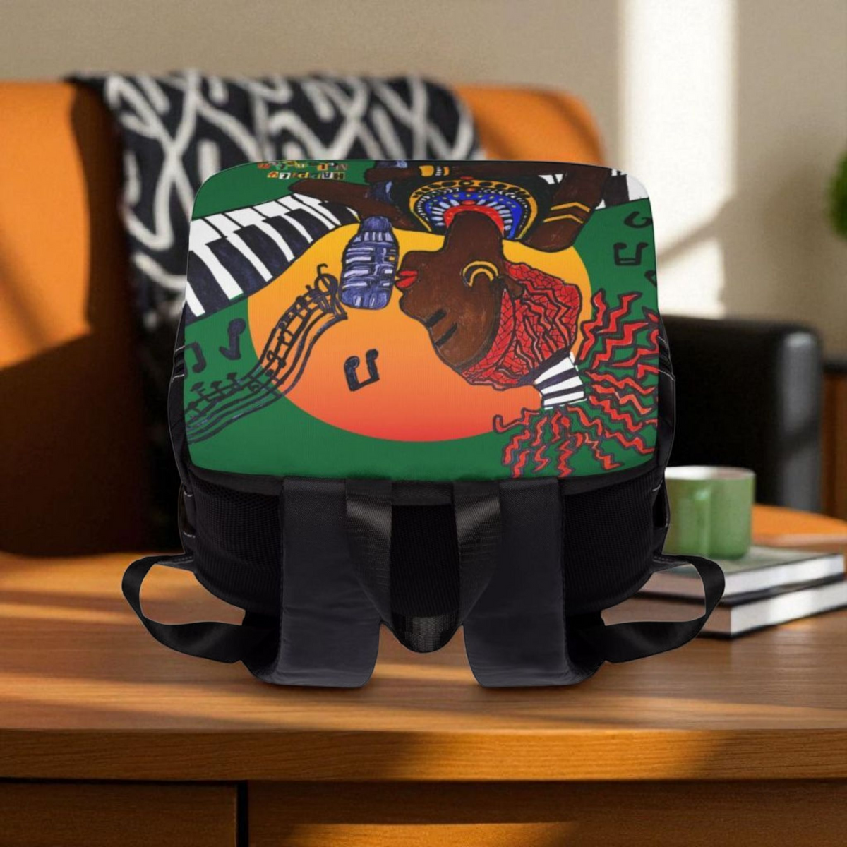 Jazz Singer, Music-Inspired Unisex Shoulder Backpack - Stylish & Functional Printify