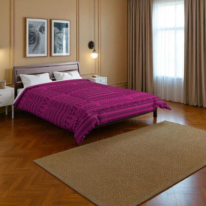 Afro Geometric Comforter, Cozy Blanket for Home Decor, Boho Style Bedding