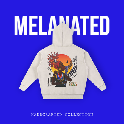 Jazz Singer Art Hoodie, Snow Wash Fleece Oversize Unisex Hoodie