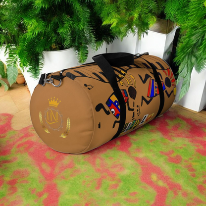 Afro Music Cartoon Piano Art Handcrafted Duffel Bag - Musician Gift, Travel Bag
