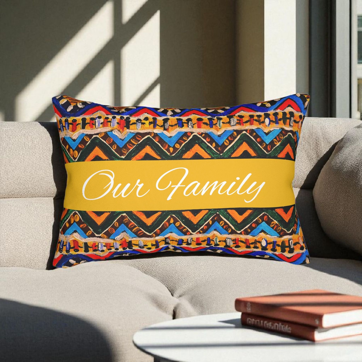 Ethnic Handmade Tribal Pattern Lumbar Pillow - Cozy and Decorative Sofa Accessory Printify