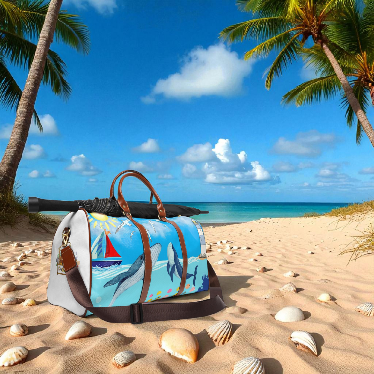 Whale Watching Waterproof Travel Bag - Stylish Beach Duffel for Adventures