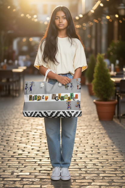 Ethnic Music Art Weekender Bag - Oversized, Durable Tote with Rope Handles for Beach