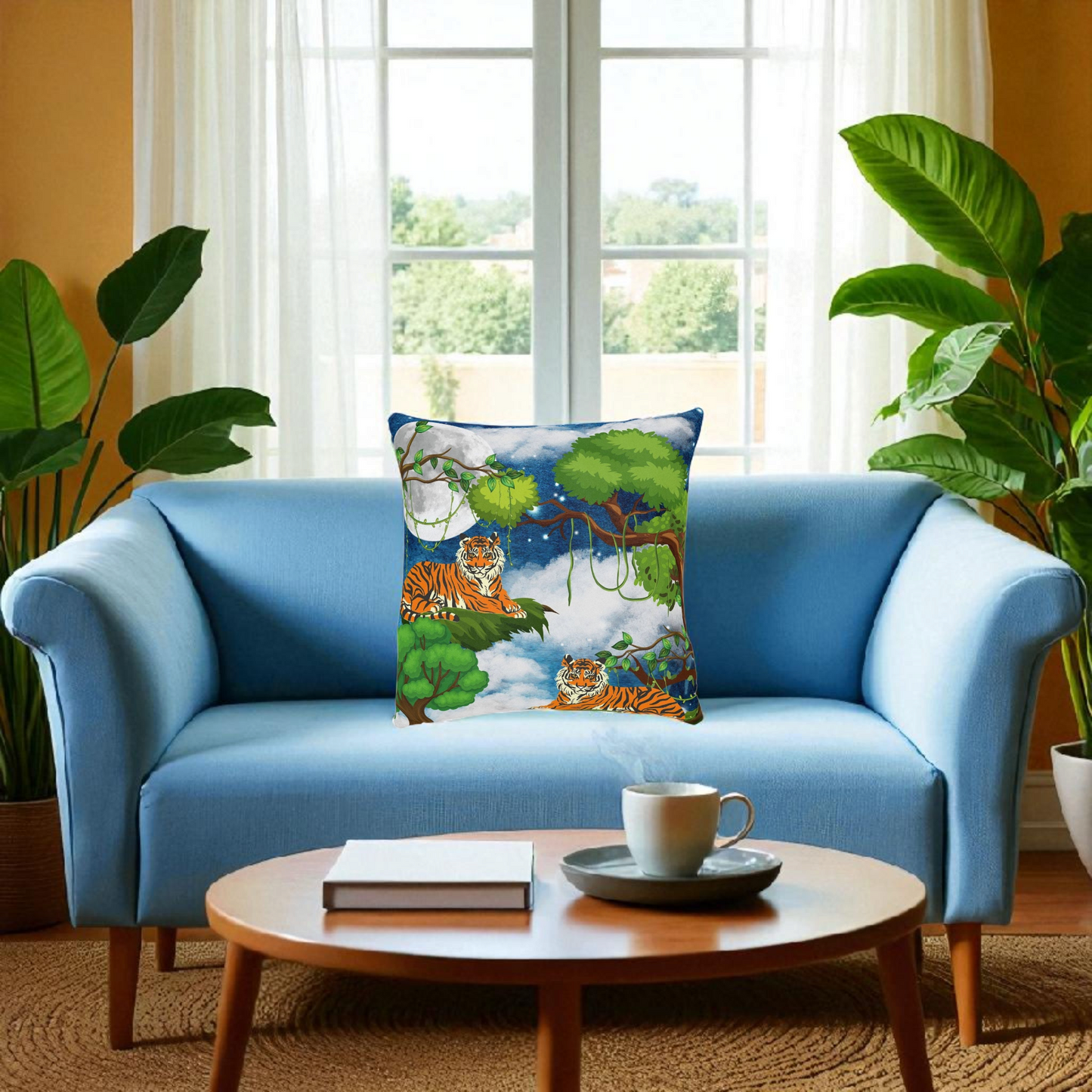 Cozy Tiger Jungle Square Pillow - Perfect for Nature Lovers