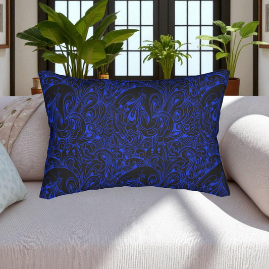 Floral Spun Polyester Pillow, Home Decor Cushion, Botanical Lumbar Throw