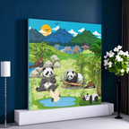 Animal Canvas, Panda and Elephant Wall Art, Nature Gallery Wrap, Asian Wildlife Print Printify