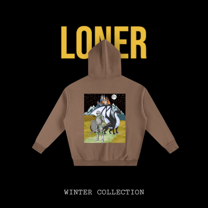 Medieval Themed Oversize Fleeced Hoodie, Knights and Dragon Fans