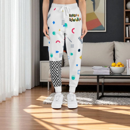 Handcrafted Aztec Pattern Unisex Athletic Joggers, Comfy Aztec Workout Pants