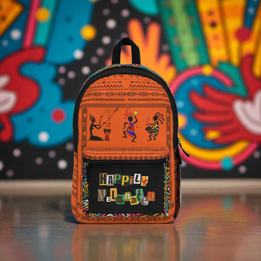 Ethnic Music Backpack, Music Lover Bag, Cartoon Print Rucksack, Ethnic Design