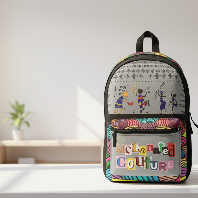 Stylish Tribal Dance Backpack, Ethnic Music Festival Bag, Boho Rucksack, Aztec Design Printify
