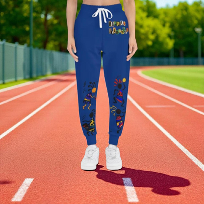 Handcrafted Afro Music Cartoon Art Athletic Joggers, Unisex Sweatpants
