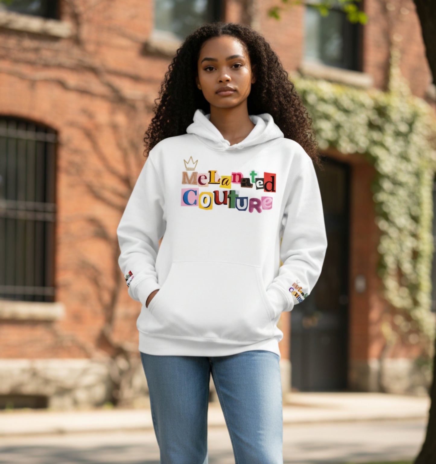 Crowned Black Woman Art Graphic Unisex Oversize Fleeced Hoodie