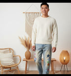 Women's Graphic Denim Jeans Featuring Sticker-Style Prints, Sun-Faded Wash, and Raw Hem Detail ODMPOD