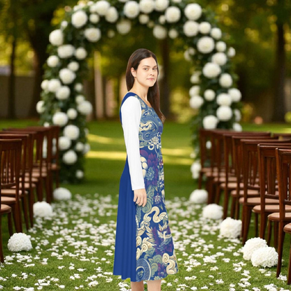 Unique Elegant Floral Print Long Sleeve Dance Dress, Perfect for Parties, Comfortable Fit