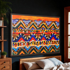 Original Tribal Artwork, Handcrafted Gallery Wrap in Walnut/Black Printify