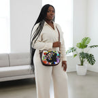 Tambourine Bag Featuring Afro-inspired Graffiti Artwork and a Single Strap Yoycol