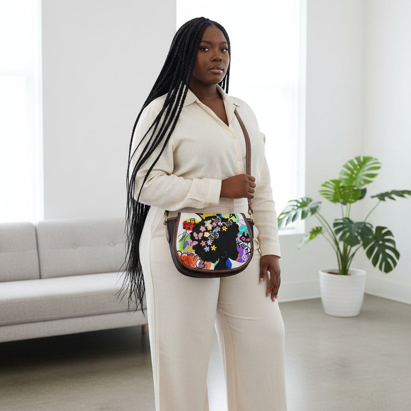 Afro Art, Graffiti Art Inspired Tambourin Bag With Single Strap