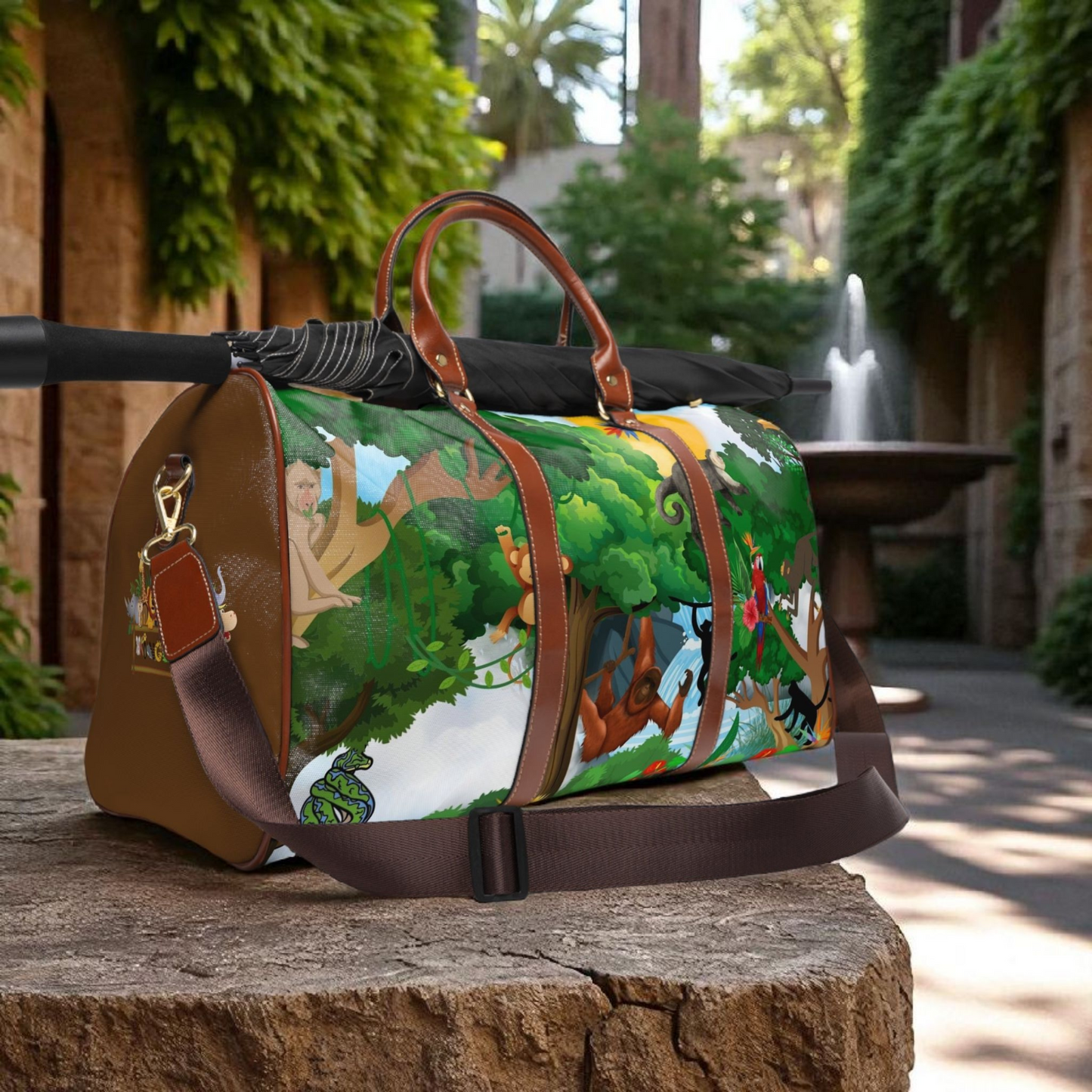 Vibrant Jungle Waterproof Travel Bag - Eco-Friendly Adventure Tote