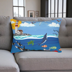 Ocean Adventure Lumbar Pillow - Nautical Marine Decor for Home Printify