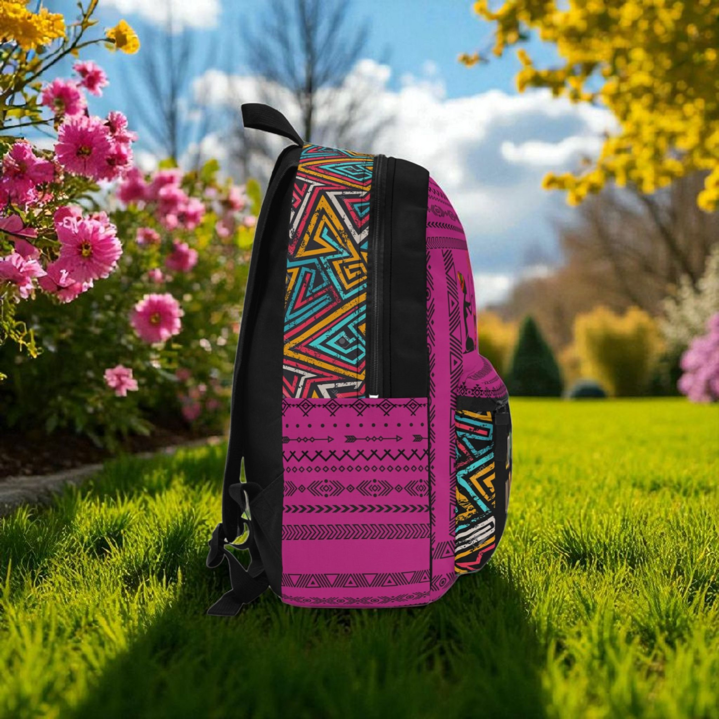 Boho Afro Music Backpack, Music Lover Bag, Cartoon Print Rucksack